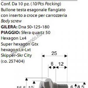 csavar burkolathoz PIAGGIO-GILERA RMS