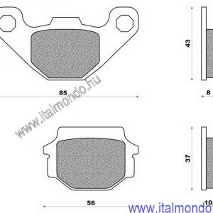 fékbetét PEGASO 125-650-RX125-RC50 hátsó BRENTA