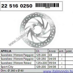 féktárcsa LEONARDO-SCARABEO-SPORTCITY-FX RMS