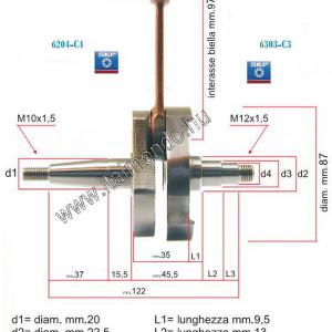 főtengely VESPA ET3-PRIMAVERA-PK 125 I széria alap CIF