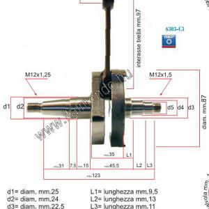 főtengely VESPA PK 125 XL erősített CIF