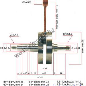 főtengely VESPA RALLY alap CIF
