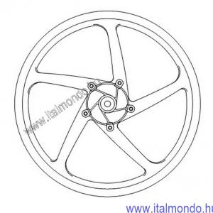 kerék hátsó RS 50-TUONO 50 1999-2004 fekete GRIMECA