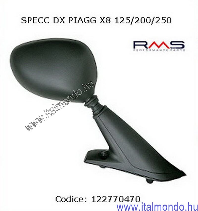 tükör jobb X8 125/200/250 RMS
