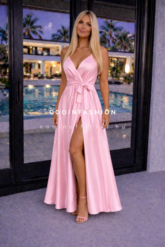 Alexia Szatén Ruha Babarózsaszín