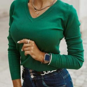 Sofi v.nyakú kötött pulóver