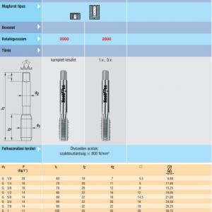 2000 Kézi menetfúró G1/4-19 DIN5157 HSS