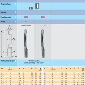 2000 Kézi menetfúró UNF 3/4-16 DIN2181 HSS
