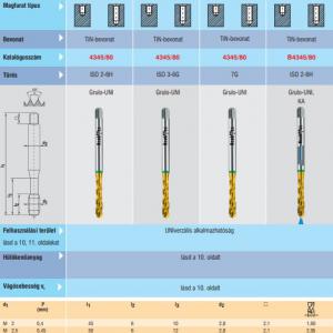 4345/80 Gépi menetfúró M8 DIN371 40° TIN 6G