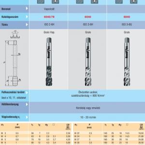 6040 Gépi menetfúró M14 DIN376 40° 6H