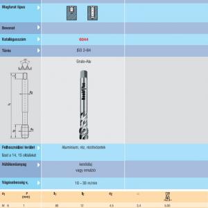 6044 Gépi menetfúró M12 DIN371 45° Alu