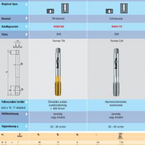 6060/80 Menetformázó M10x1 TiN 6HX