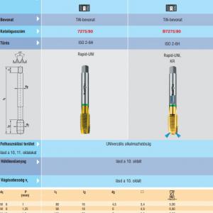 7275/80 Gépi menetfúró M12 DIN376 TIN 6H