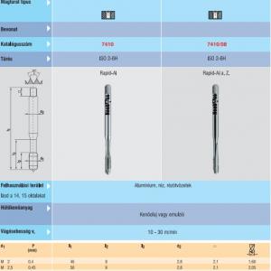 7410 Gépi menetfúró M2 DIN371 Alu