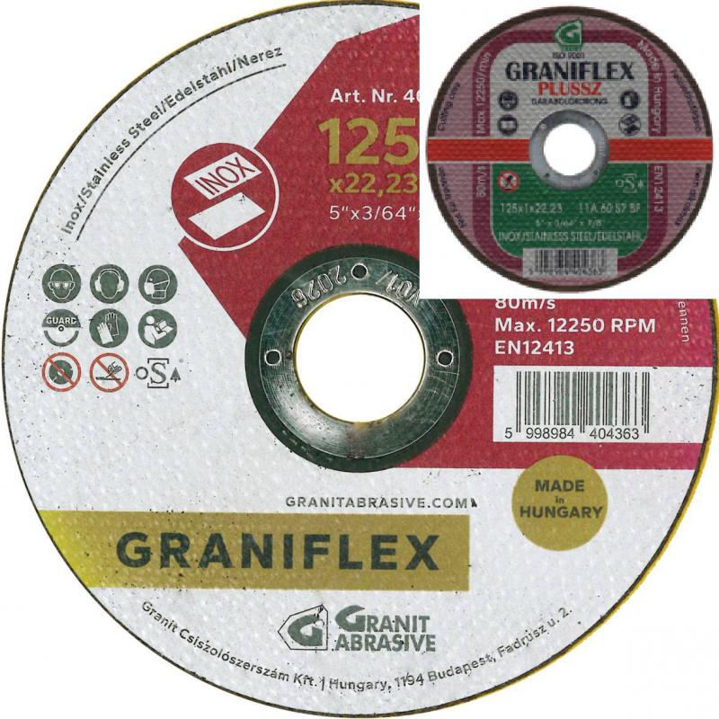 Graniflex Plussz 125x1 vágókorong (Fémek/Inox)