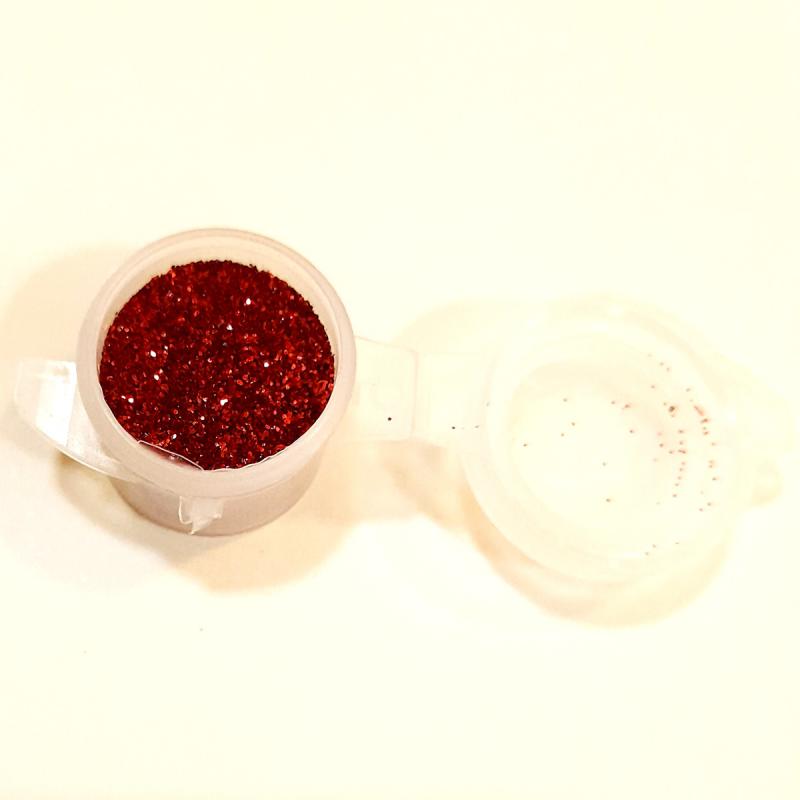 Aprószemű glitterpor, piros, 3 ml