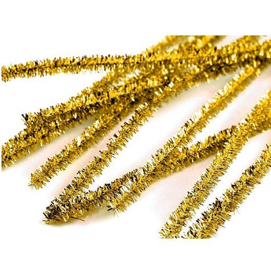 Arany lurex szál, hossza: 30 cm, átmérője: 6 mm. Az ár egy szálra vonatkozik