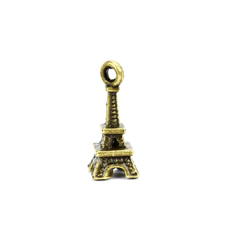 Bronz szinű Eiffel torony, mérete: 7x18 mm