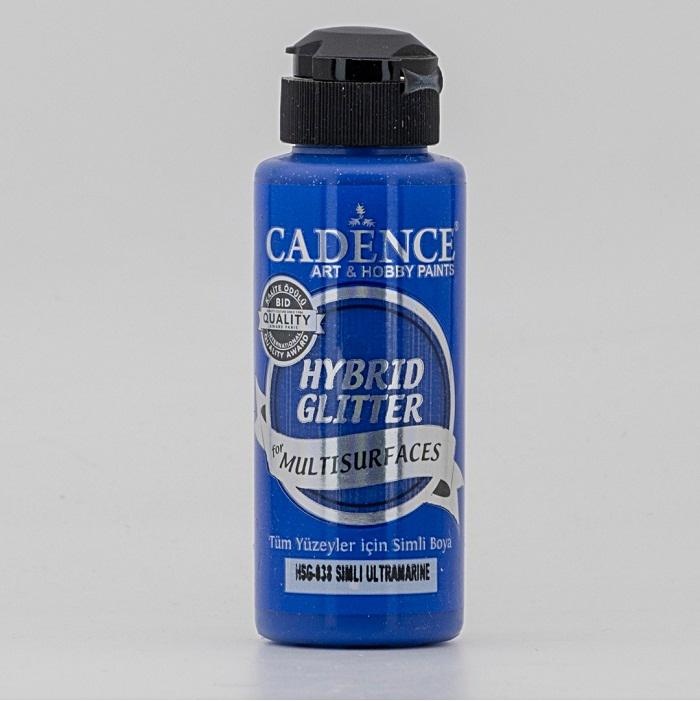 Cadence hybrid akril festék, glitteres, ultramarine kék, 120 ml