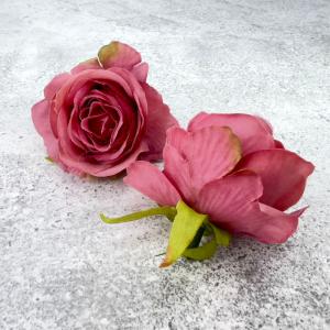 Rózsafej selyemvirág, sötét rózsaszín. Mérete: kb. 45 mm