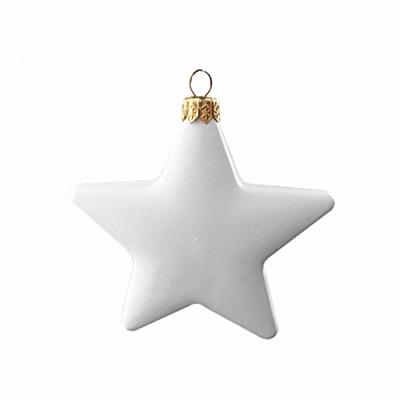 Fehér műanyag csillag, mérete: 11 cm