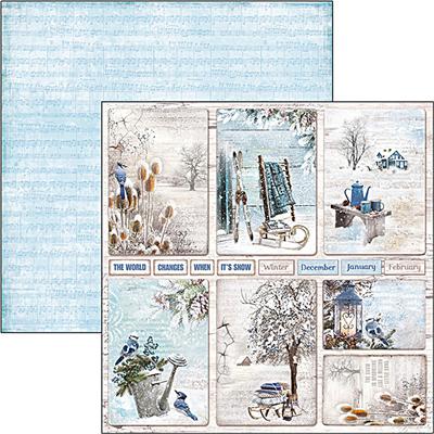 Kétoldalas scrapbook papír - Winter cards