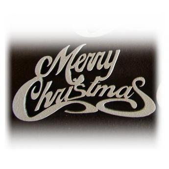 „Merry Christmas” fafelirat, fehér. Mérete: 95x36 mm