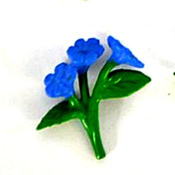 Mini polyresin virágcsokor, kék, mérete: 20 mm