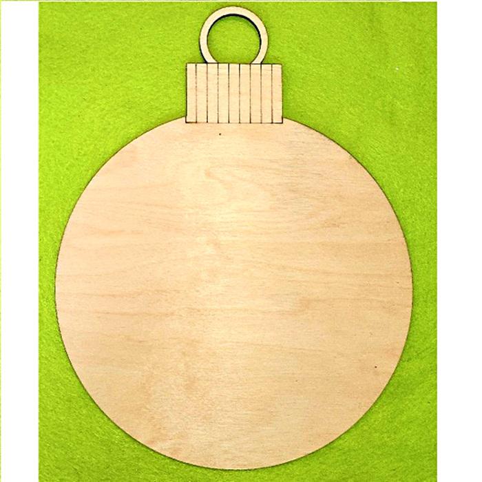 Natúr fa ajtókopogtató alap- karácsonyi gömb. Mérete: 200x255 mm