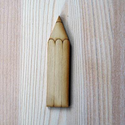 Natúr fa ceruza, mérete: 2x9 cm
