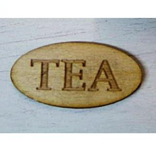 Natúr fa ovális tábla »TEA« felirattal