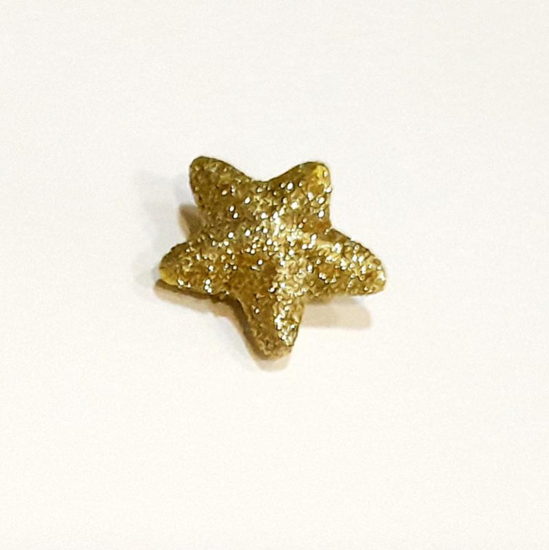 Polisztirol csillag, csillámos, arany. Mérete: 35 mm
