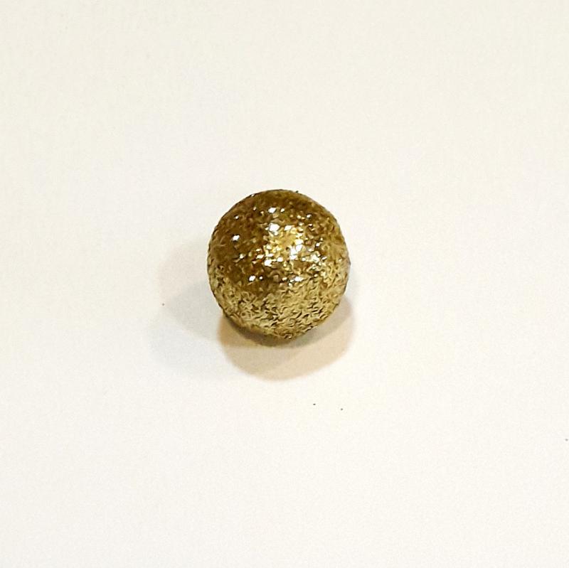 Polisztirol golyó, arany csillámos. Mérete: 10 mm