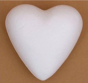 Polisztirol (hungarocell) szív, mérete: 11 cm