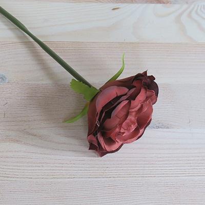Rózsaszál, ódon bordó. Virág átmérője: 70 mm