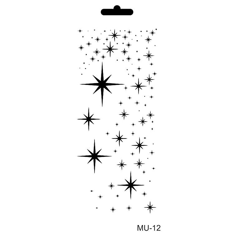 Stencil, csillagok. Mérete: 10x25 cm