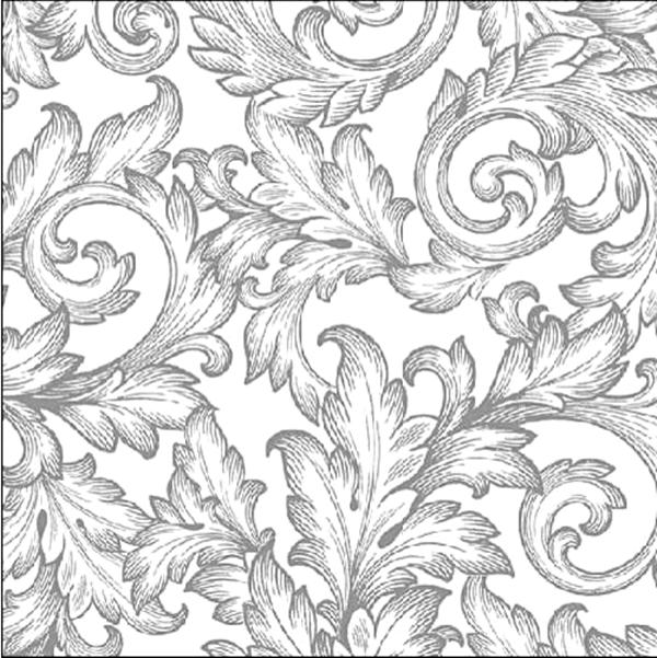 Szalvéta – Baroque silver/white