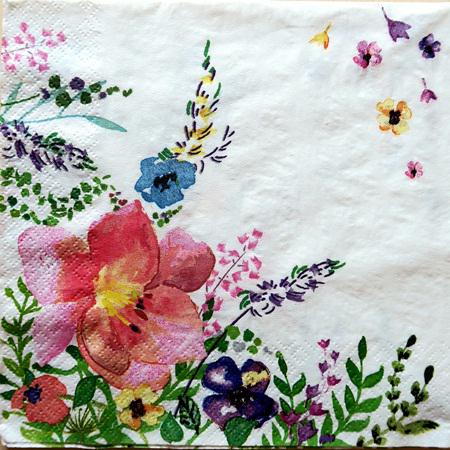 Szalvéta – rajzos virágok