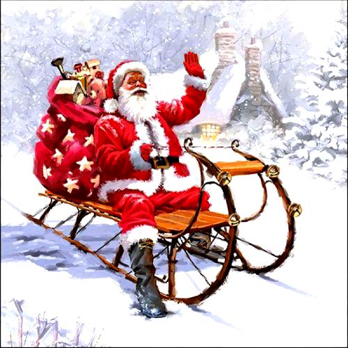 Szalvéta – Santa on sledge