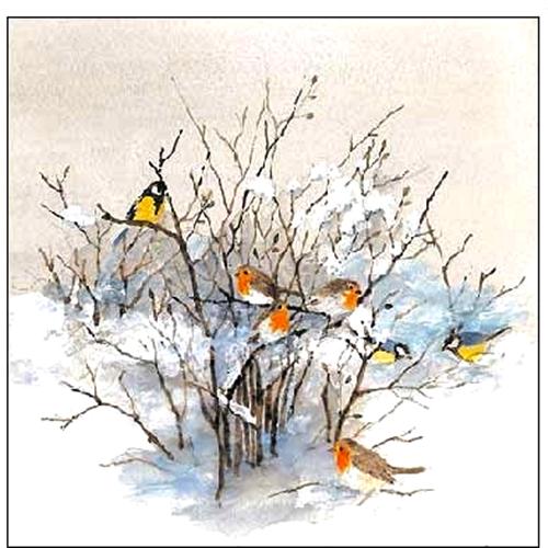 Szalvéta –Birds on branches