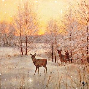 Szalvéta Deer at sunset