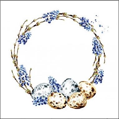 Szalvéta - Muscari Wreath