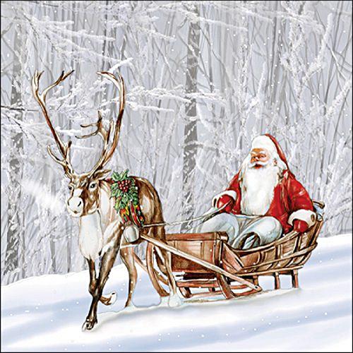 Szalvéta - Santa in snowy forest