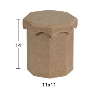 Fedeles nyolcszögletű doboz, mérete: 11x11x14 cm