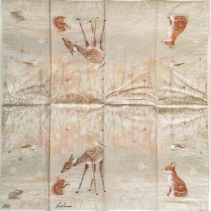 Papírzsepi – Téli erdő állatai. A képen a teljes papírzsepi látható