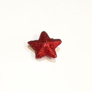 Polisztirol csillag, csillámos, piros. Mérete: 20 mm