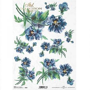 Rizspapír - kék virágok