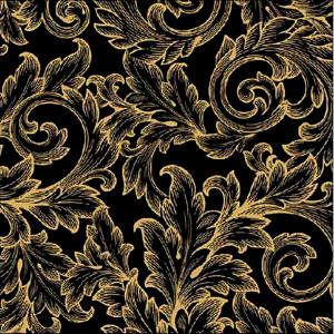 Szalvéta – Baroque gold/black