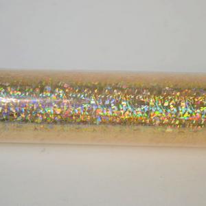 Transzfer és hőfólia tekercs, hologram szemcsés, arany. Mérete: 12x500 cm