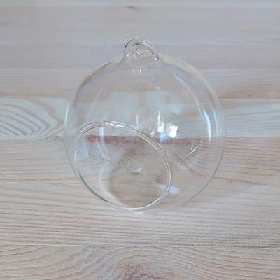 Üveggömb elől nyílással, mérete: 75 mm
